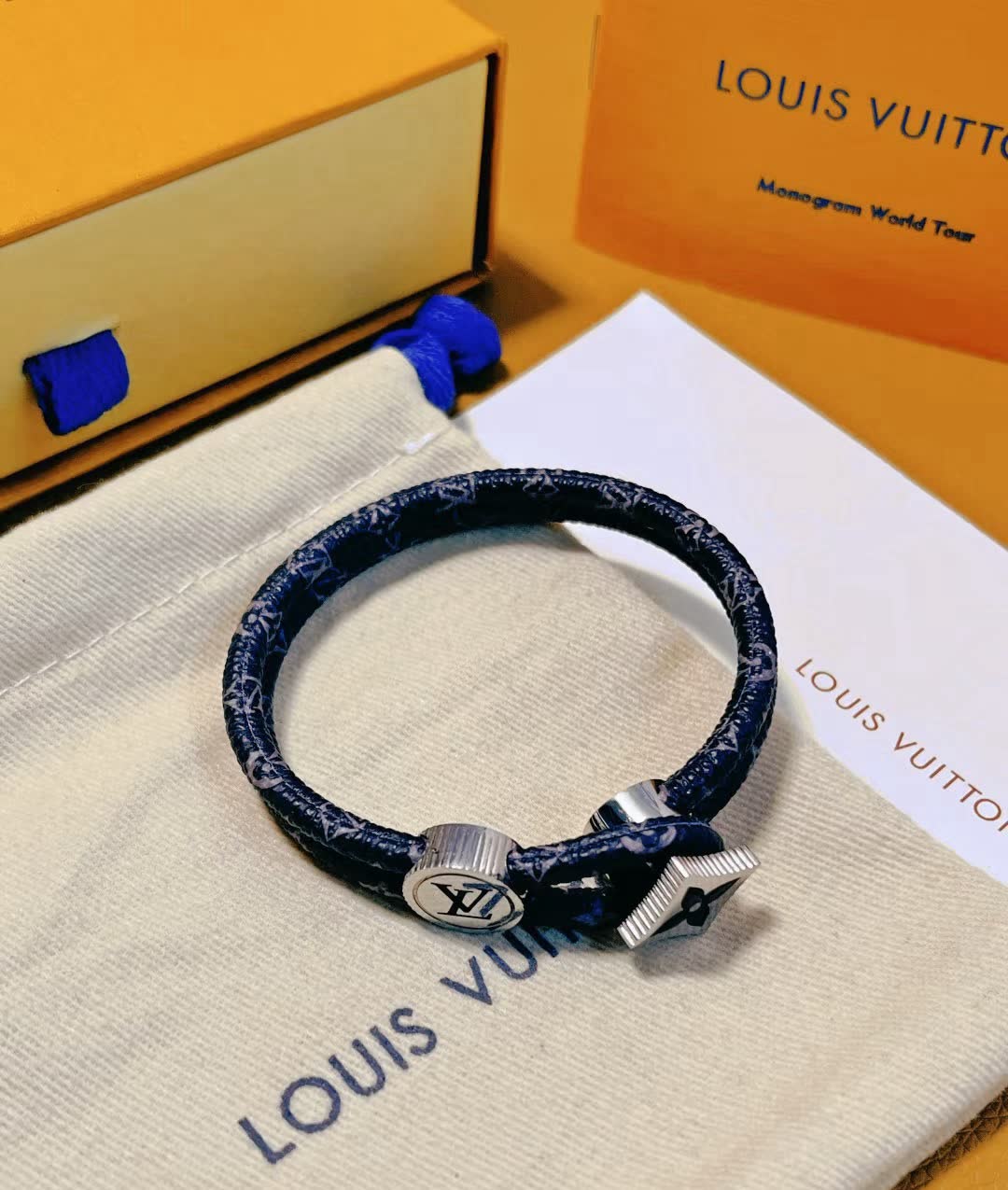 Louis Vuitton LV Monogram Leather Bracelet